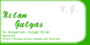milan gulyas business card